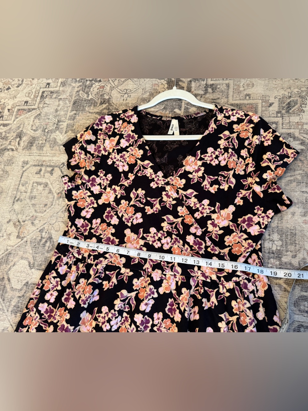 Pact Fit & Flare Crossover Organic Cotton, Floral Dress, Size XXL - Picture 9 of 11